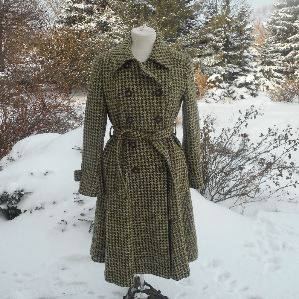Moda International Tweed Long Winter Dress Coat